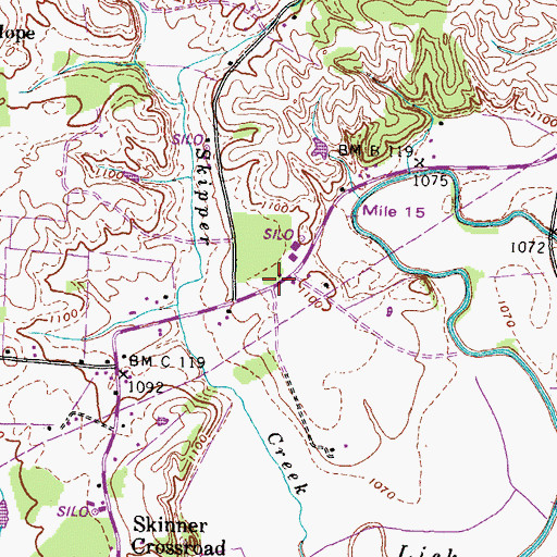 Topographic Map of Wesley Church (historical), TN
