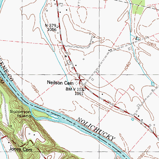 Topographic Map of Neilson Cemetery, TN