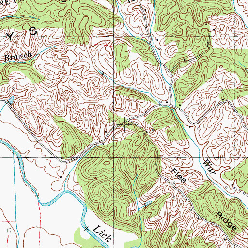 Topographic Map of Kirk Chapel (historical), TN