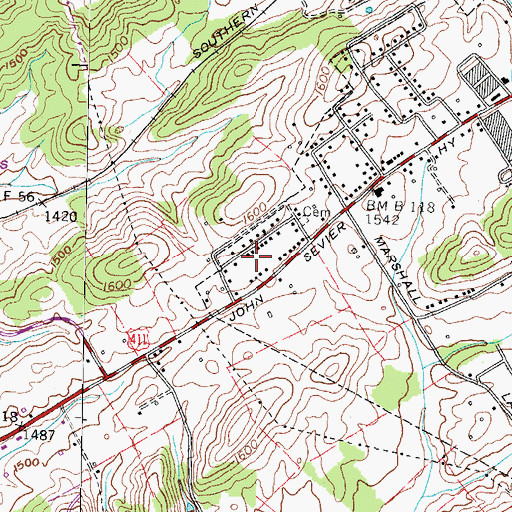 Topographic Map of Craddock Subdivision, TN