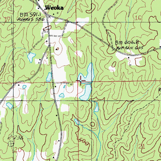Topographic Map of Whetstone Dam, AL