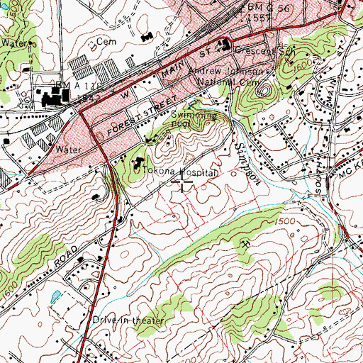 Topographic Map of Hal Henard Elementary School, TN