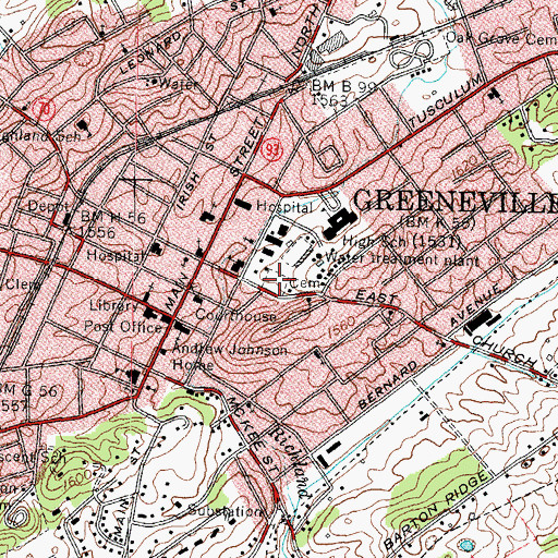 Topographic Map of Harmony Cemetery, TN