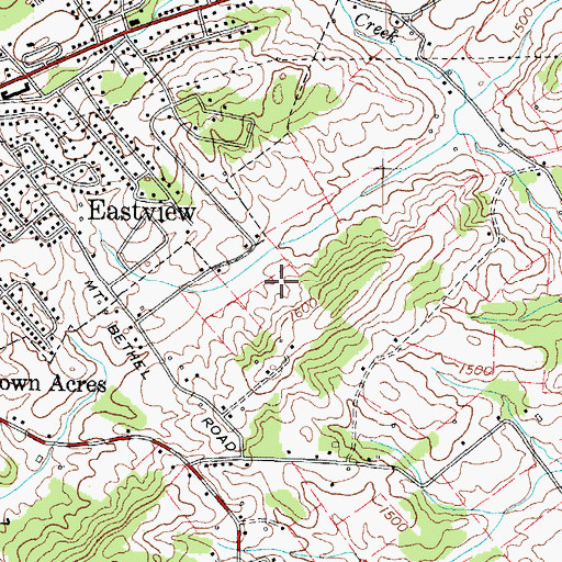 Topographic Map of Harrison Hills, TN