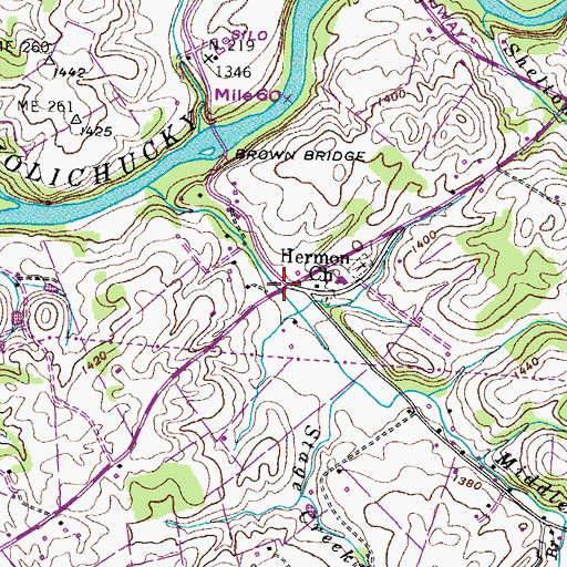 Topographic Map of Henshaw (historical), TN