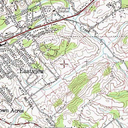 Topographic Map of Hickory Hills, TN