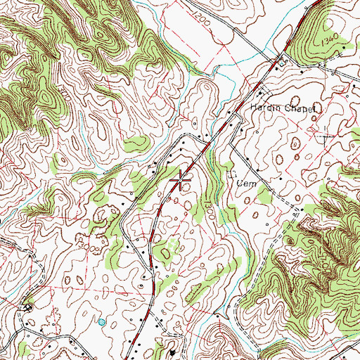 Topographic Map of Kidwell School (historical), TN