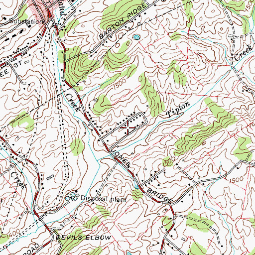 Topographic Map of Leming Subdivision, TN