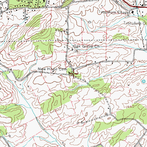 Topographic Map of New Hope School (historical), TN