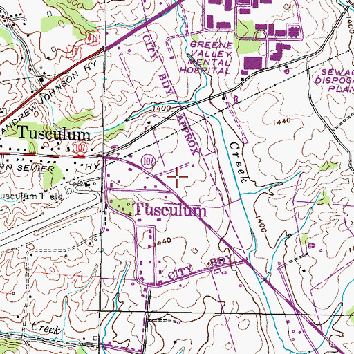 Topographic Map of Parkland Acres, TN