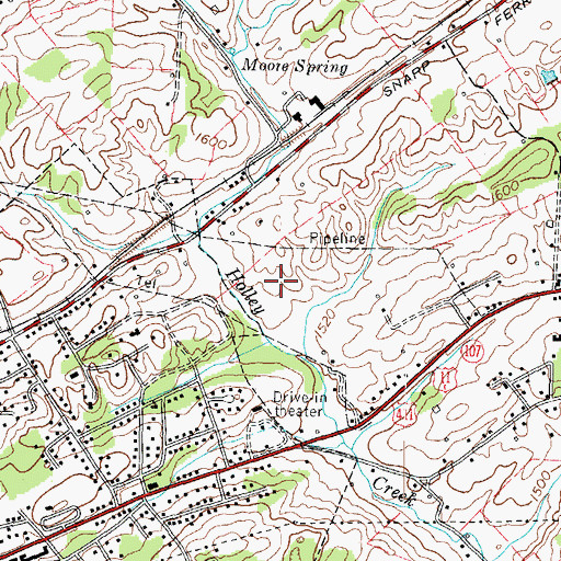 Topographic Map of Plaza Shopping Center, TN