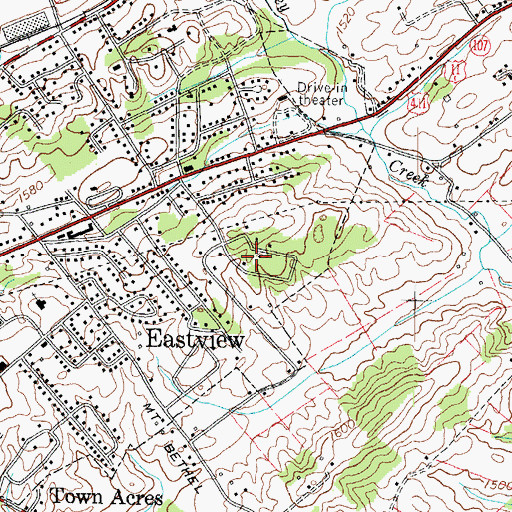 Topographic Map of Robinson Forest, TN