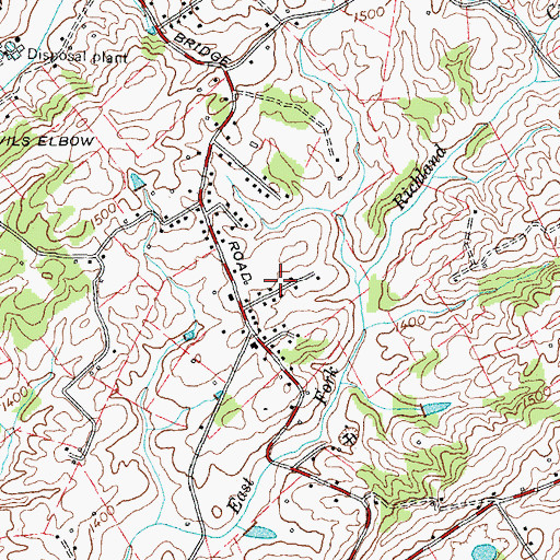 Topographic Map of Rollins Subdivision, TN