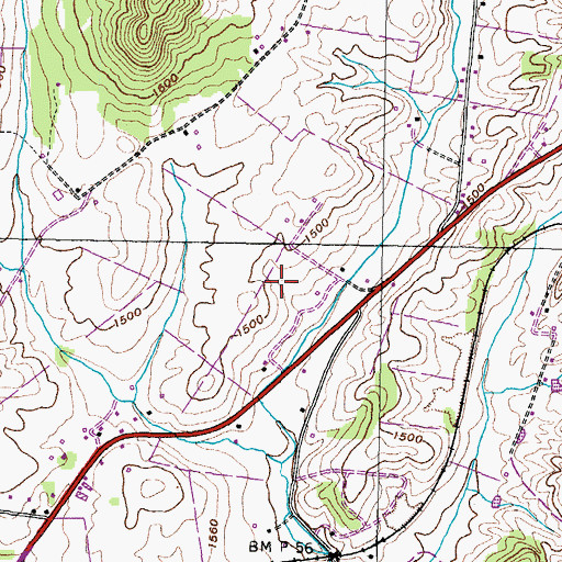 Topographic Map of Twin Creek Golf Course, TN