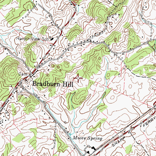 Topographic Map of Wedgewood Hills, TN