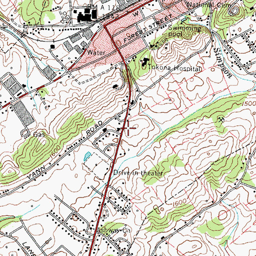 Topographic Map of West Greene Shopping Center, TN