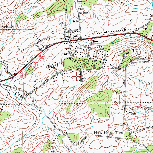 Topographic Map of Williams Subdivision, TN