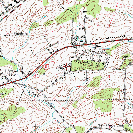 Topographic Map of Willis Subdivision, TN