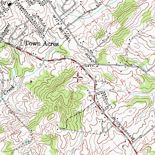 Topographic Map of Buckingham Heights, TN