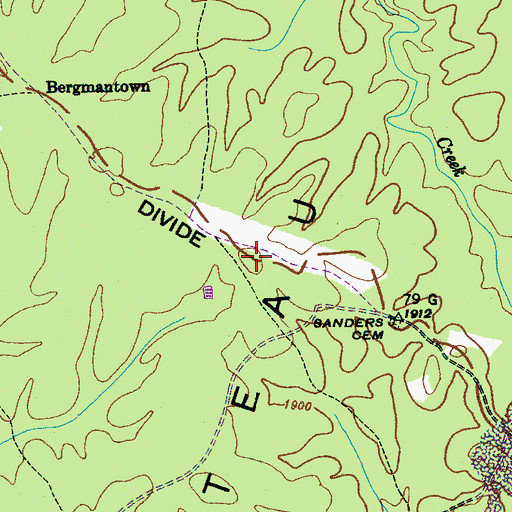 Topographic Map of Broad Mountain, TN