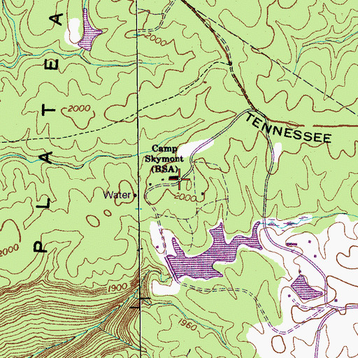 Topographic Map of Camp Skymont, TN
