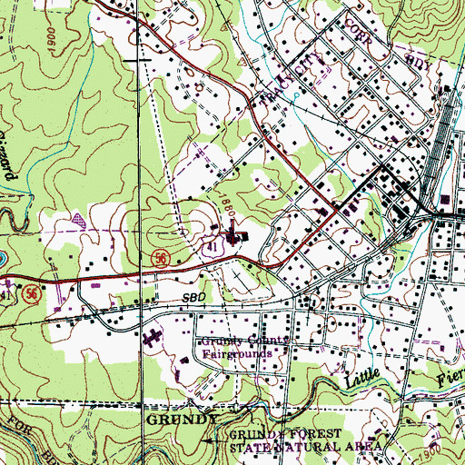 Topographic Map of Grundy County High School, TN