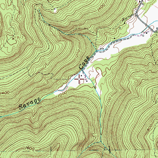Topographic Map of Harrican (historical), TN