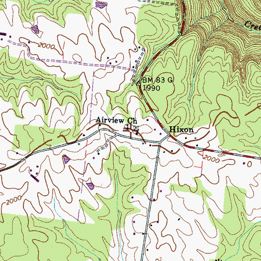 Topographic Map of Hixon School (historical), TN