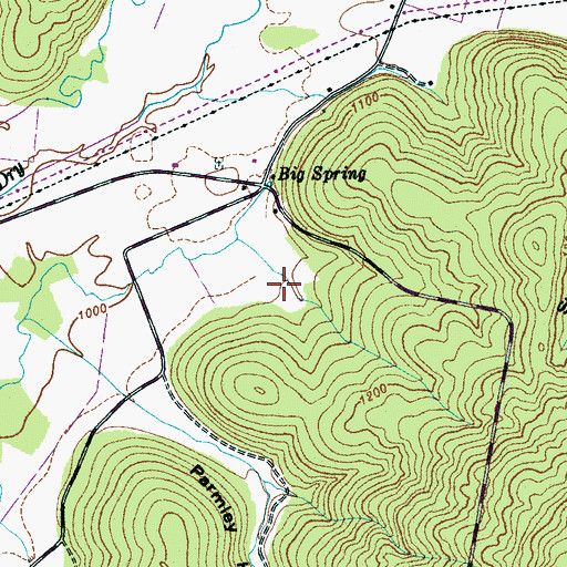 Topographic Map of Laster Hollow, TN