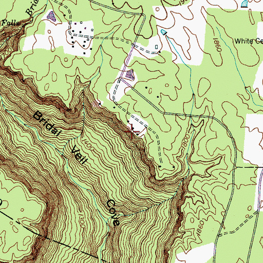 Topographic Map of Palisades, TN