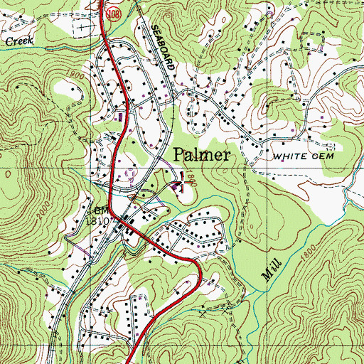 Topographic Map of Palmer Elementary School, TN