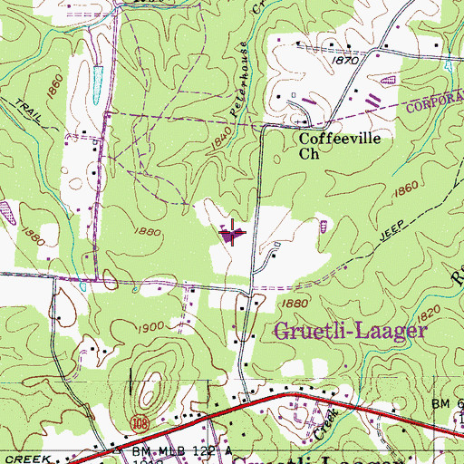 Topographic Map of Swiss Elementary School, TN