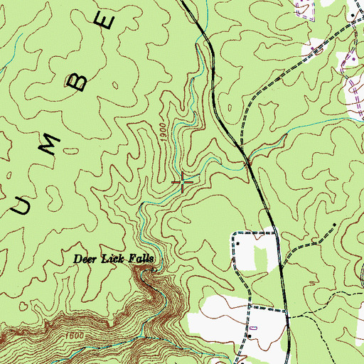 Topographic Map of Woodly Branch, TN