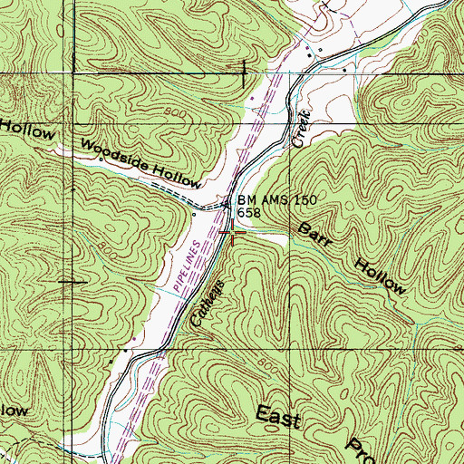 Topographic Map of Barr Hollow Branch, TN