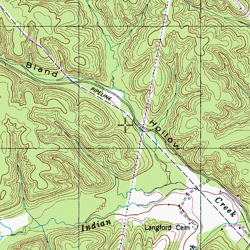 Topographic Map of Blann Cemetery, TN