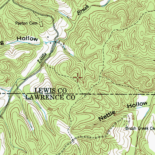 Topographic Map of Brush Creek Bank Prospect Number One, TN