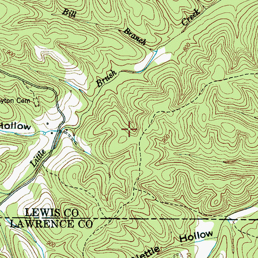 Topographic Map of Brush Creek Bank Prospect Number Two, TN