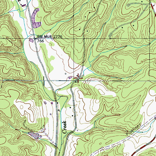 Topographic Map of Crystal Spring, TN