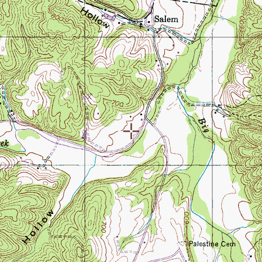 Topographic Map of Douglas Cemetery, TN