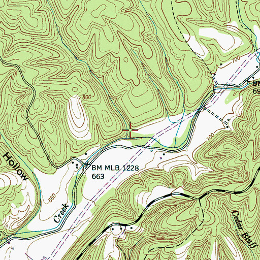 Topographic Map of Falls Hollow, TN