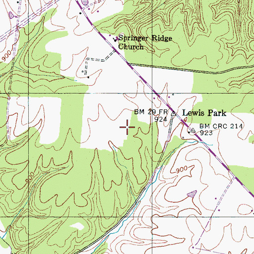 Topographic Map of Flat Woods, TN