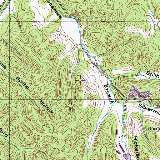 Topographic Map of Goodmans Prong Prospect Number One, TN