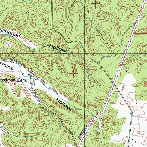 Topographic Map of Goodmans Prong Prospect Number Two, TN