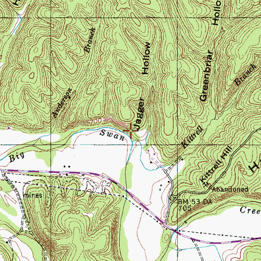 Topographic Map of Gordonsburg Cemetery, TN