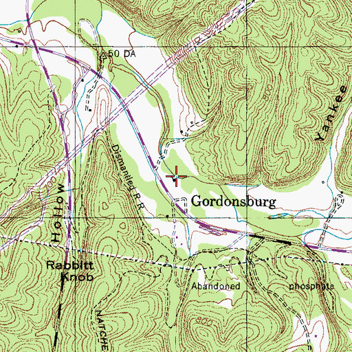 Topographic Map of Gordonsburg Church of Christ, TN