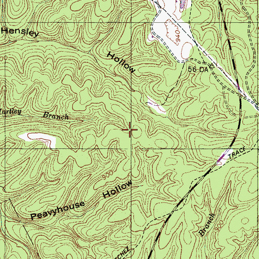 Topographic Map of Hartley Branch Prospect, TN