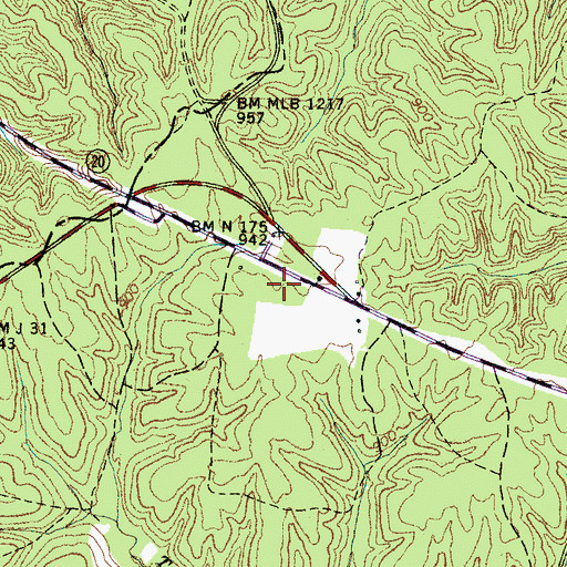 Topographic Map of Hensley Cemetery, TN