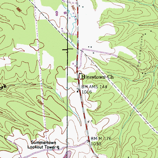 Topographic Map of Himes Cemetery, TN