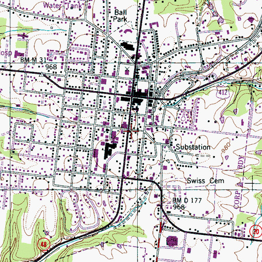Topographic Map of Hohenwald cumberland Presbyterian Church, TN