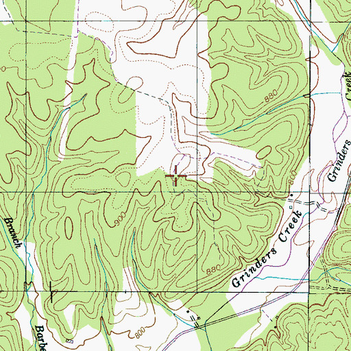 Topographic Map of Hughes Bank Prospect, TN
